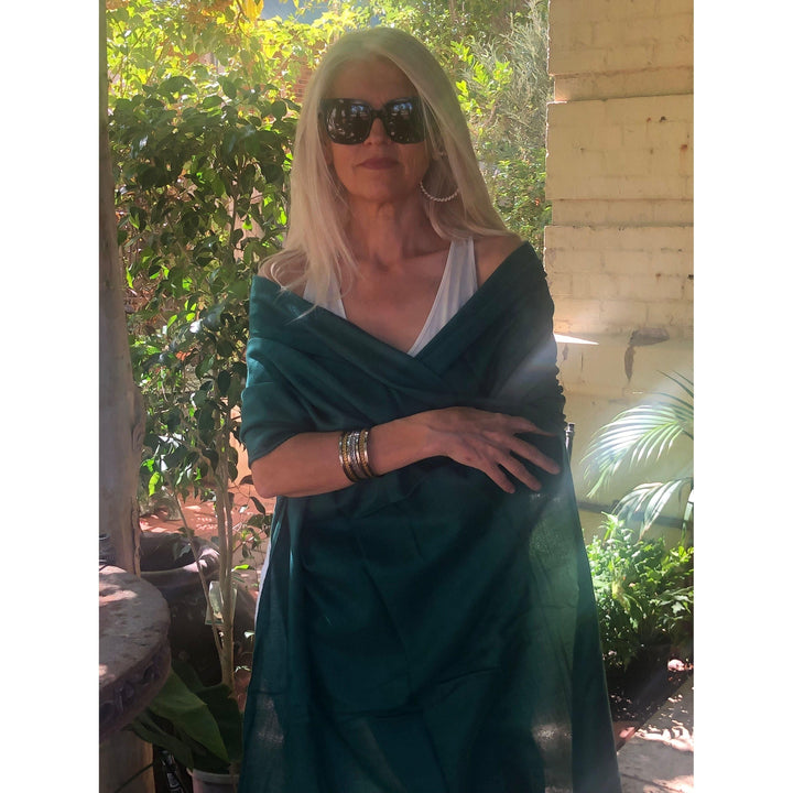 Scarves Australia Deep Green Pashmina Shawl Cashmere Luxury