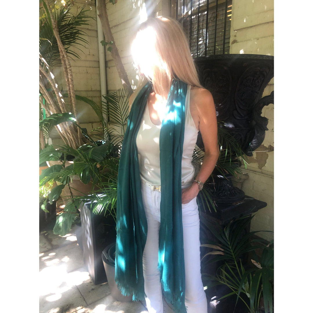 Scarves Australia Deep Green Pashmina Shawl Cashmere Luxury