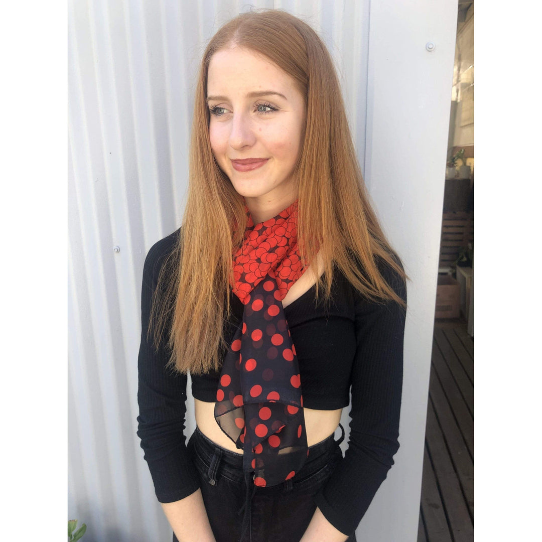 Scarves Australia Fashion Scarf Red Dot Scarf On Black