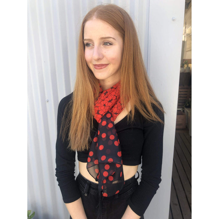 Scarves Australia Fashion Scarf Red Dot Scarf On Black