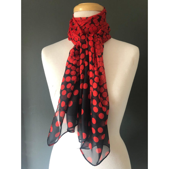 Scarves Australia Fashion Scarf Red Dot Scarf On Black