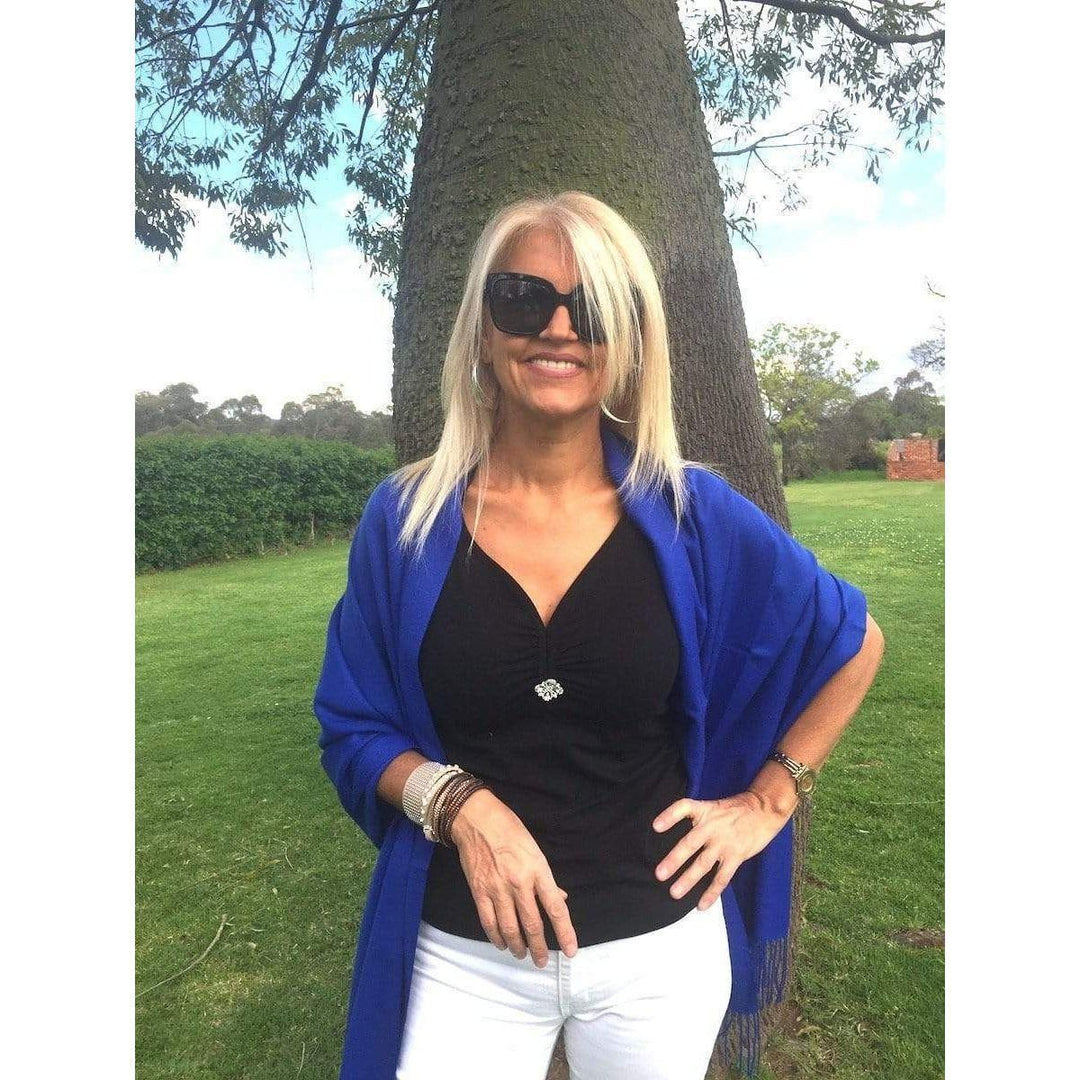Scarves Australia Fashion Scarves Pashmina Cashmere Royal Navy Electric Blue