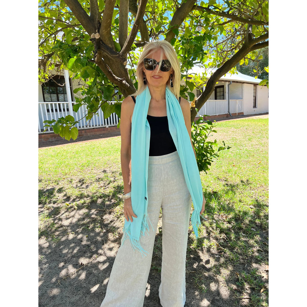 Scarves Australia Fashion Scarves Pashmina Shawl  Mint Green -Lightweight Summer Shawl