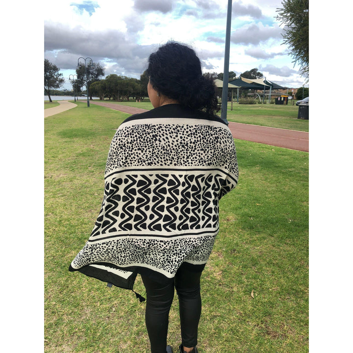 Scarves Australia Fashion Scarves Scarf - Black White Print Contemporary