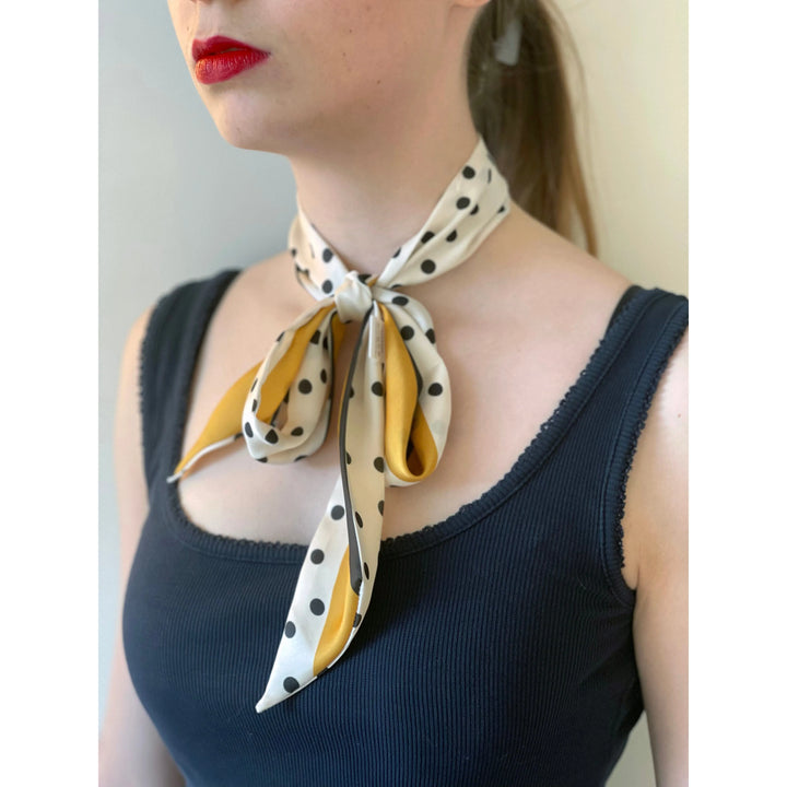 Scarves Australia Fashion Scarves Skinny Scarf - Dot Scarf -Neck Scarf - Mustard Stripe