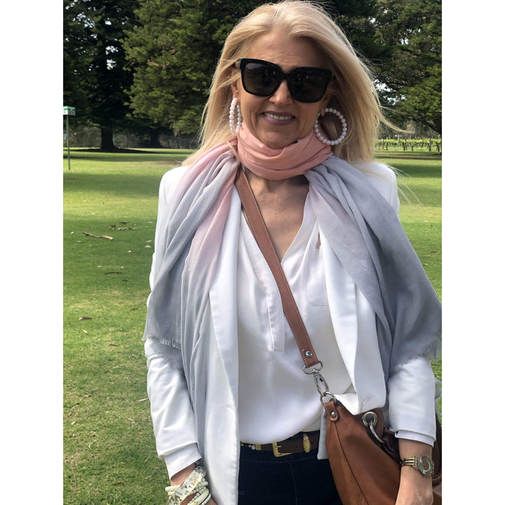 Scarves Australia Fashion Scarves Summer Apricot Pink Grey Ombre Scarf Cotton