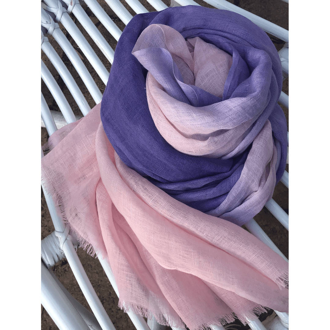Scarves Australia Linen Scarf Linen Cotton Scarf Pink Purple Ombre
