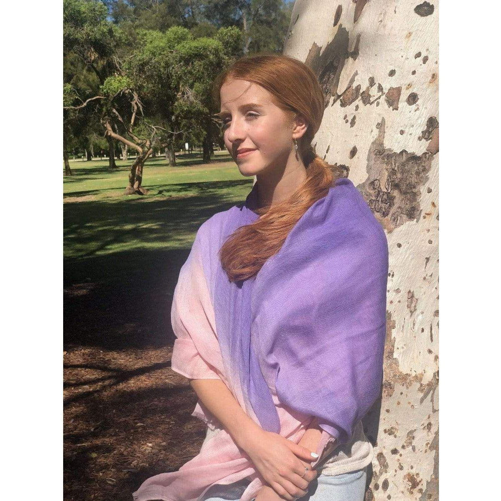 Scarves Australia Linen Scarf Linen Cotton Scarf Pink Purple Ombre