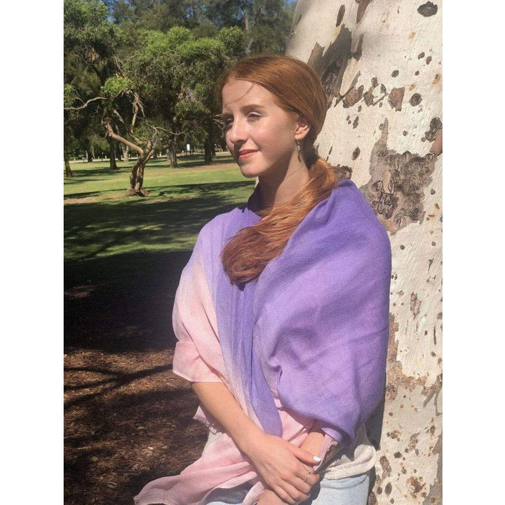 Scarves Australia Linen Scarf Linen Cotton Scarf Pink Purple Ombre