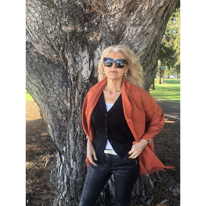 Scarves Australia Luxury Scarves Cinnamon Spice Rust Pashmina Shawl - Pre Order Now?