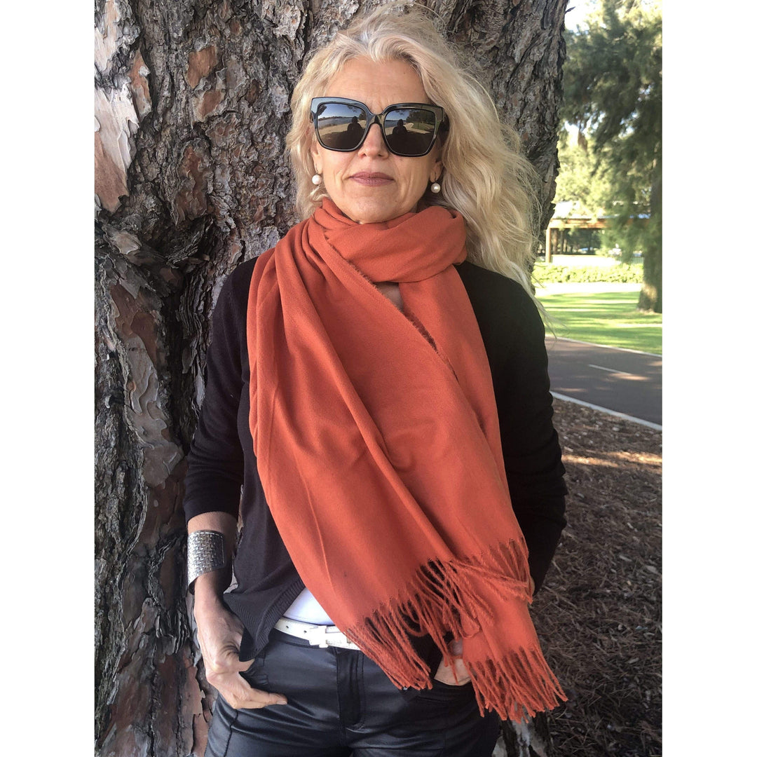 Scarves Australia Luxury Scarves Cinnamon Spice Rust Pashmina Shawl - Pre Order Now?