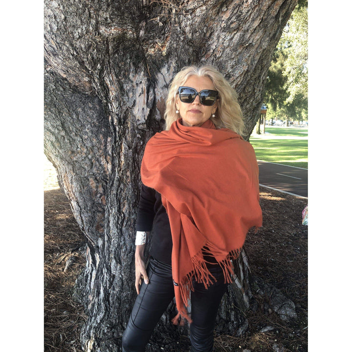 Scarves Australia Luxury Scarves Cinnamon Spice Rust Pashmina Shawl - Pre Order Now?