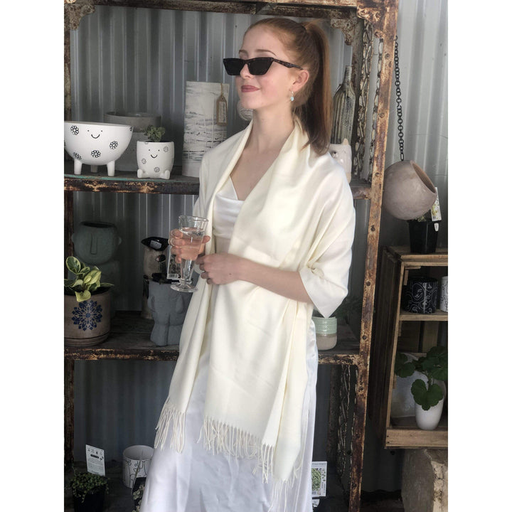Scarves Australia Luxury Scarves Cream Ivory Cashmere Pashmina Scarf