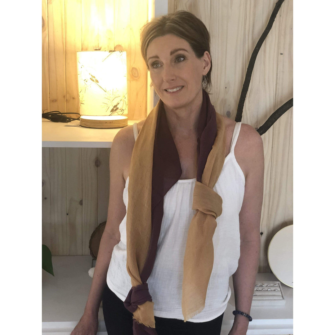 Scarves Australia Luxury Scarves Linen Cotton  Scarf Warm Earth Ombre