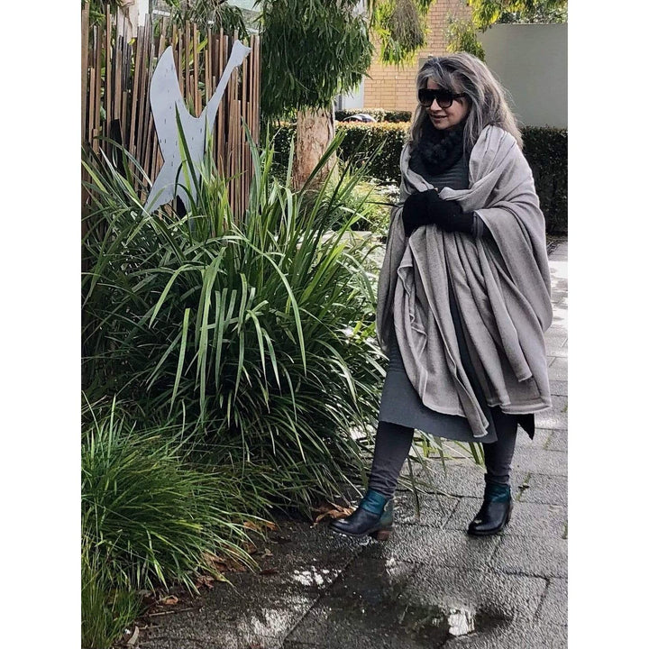 Scarves Australia Luxury Scarves Luxury Wool Blanket Scarf Throw Grey Herringbone - Pre-Order Now!