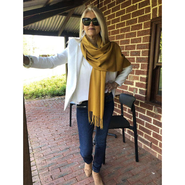 Scarves Australia Luxury Scarves Mustard Yellow Pashmina Scarf