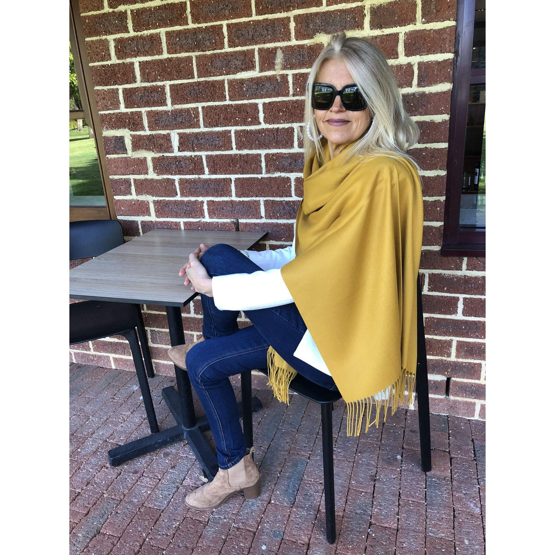 Scarves Australia Luxury Scarves Mustard Yellow Pashmina Scarf