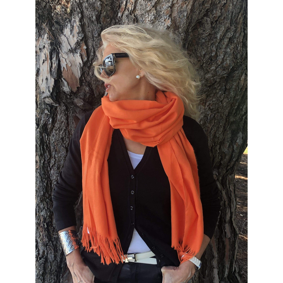 Scarves Australia Luxury Scarves Orange Mandarin Pashmina Scarf Shawl
