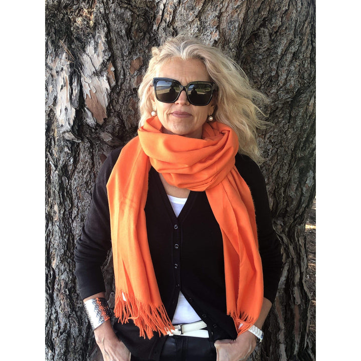 Scarves Australia Luxury Scarves Orange Mandarin Pashmina Scarf Shawl