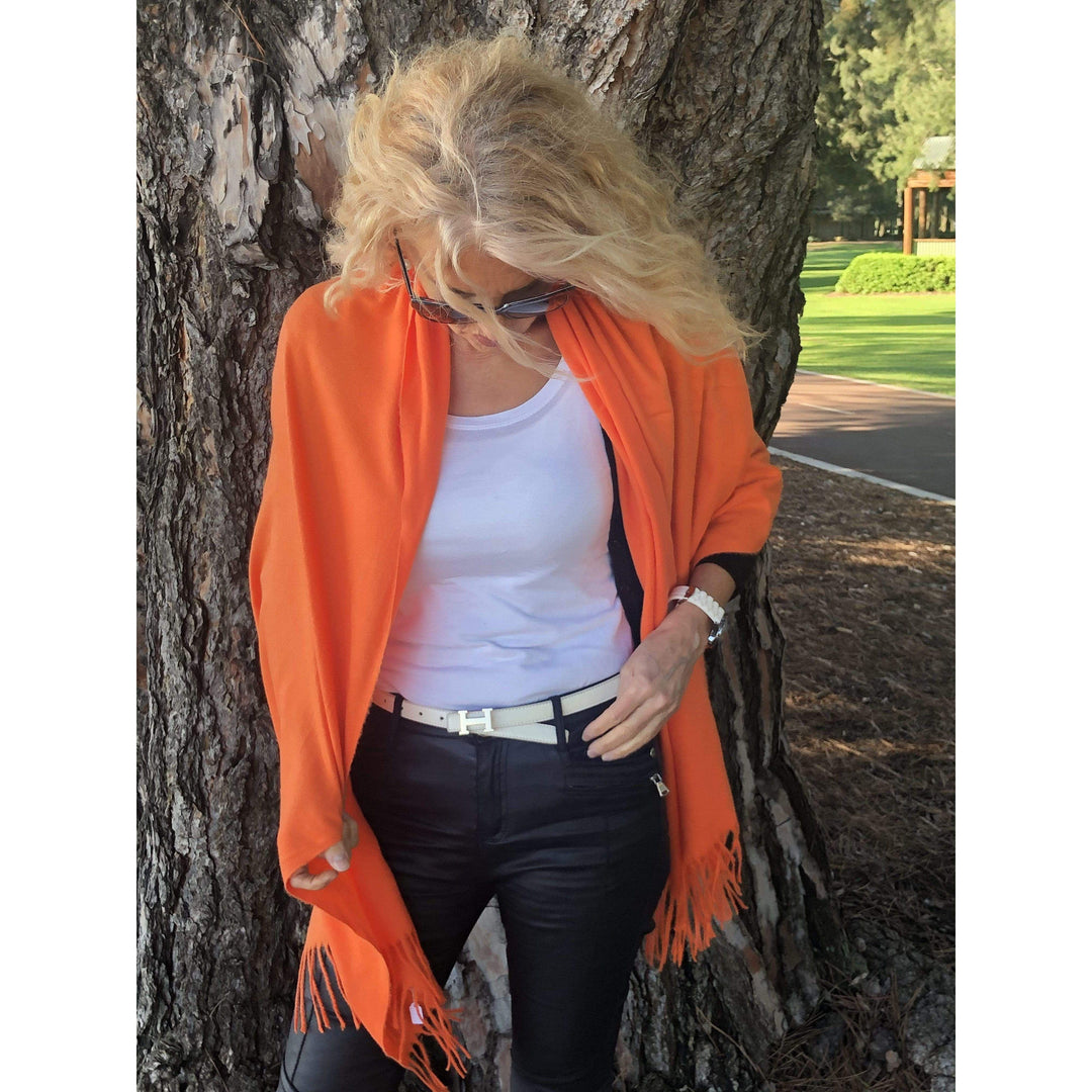 Scarves Australia Luxury Scarves Orange Mandarin Pashmina Scarf Shawl