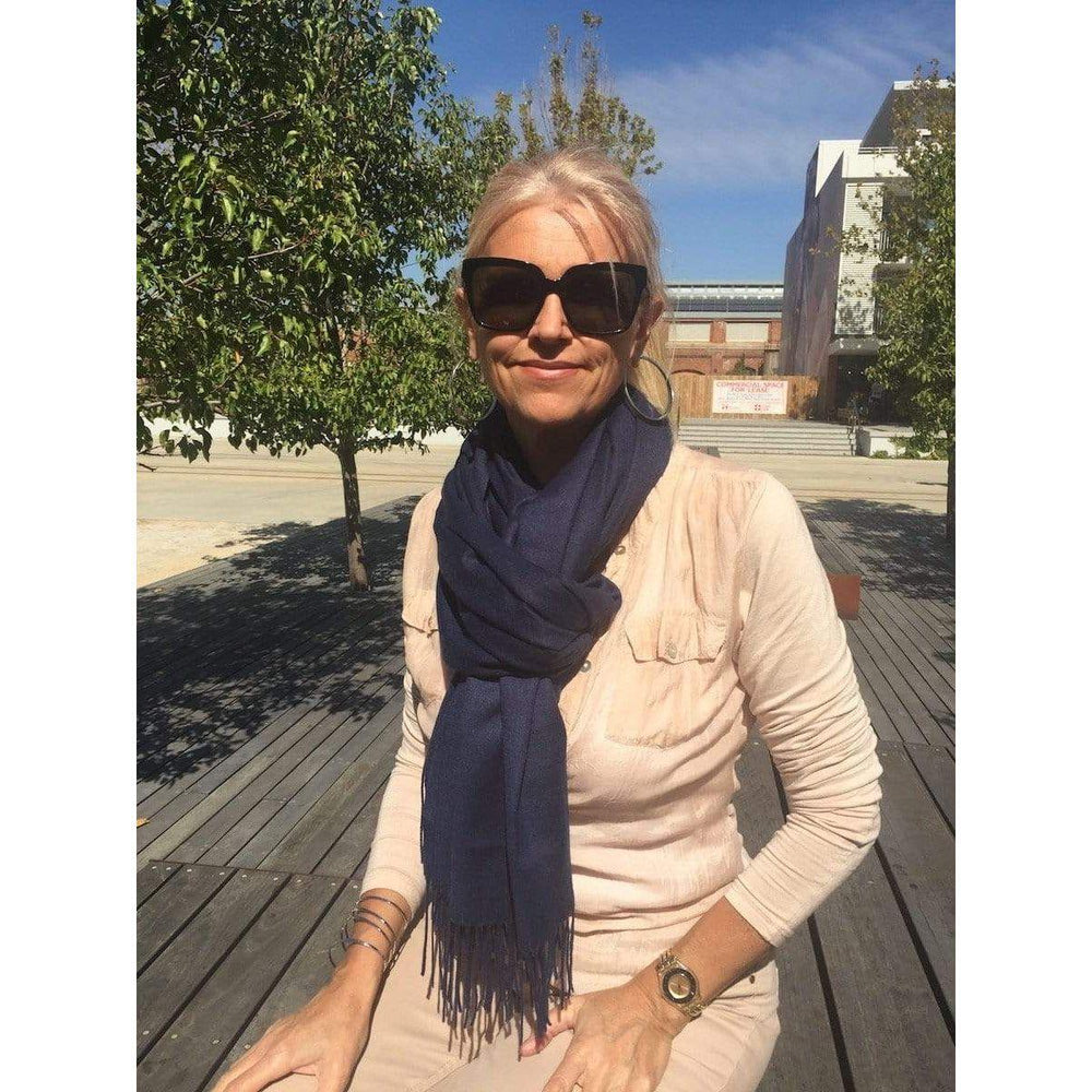 Scarves Australia Luxury Scarves Pashmina Navy Blue Plain Scarf Shawl
