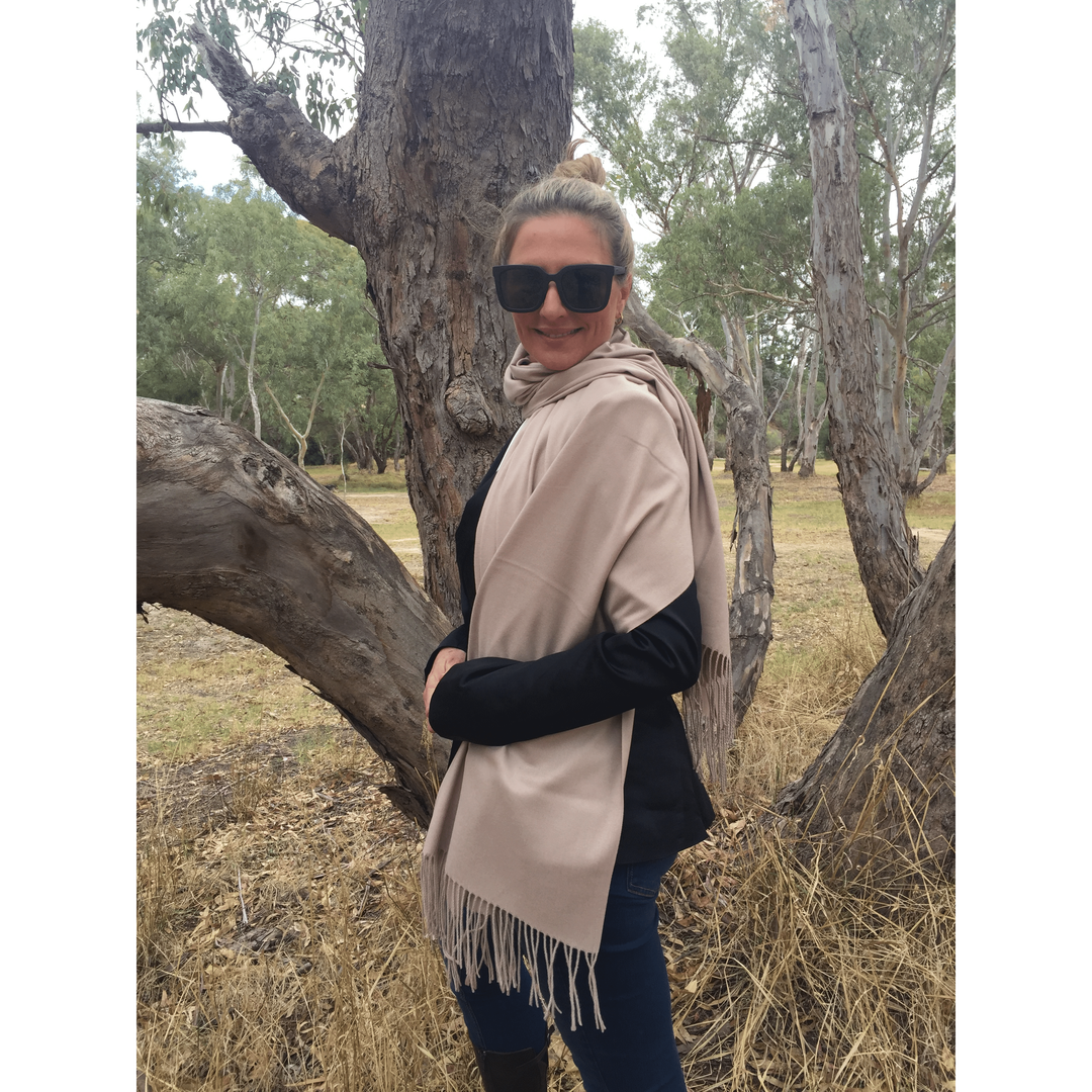 Scarves Australia Luxury Scarves Pashmina Taupe Natural Beige