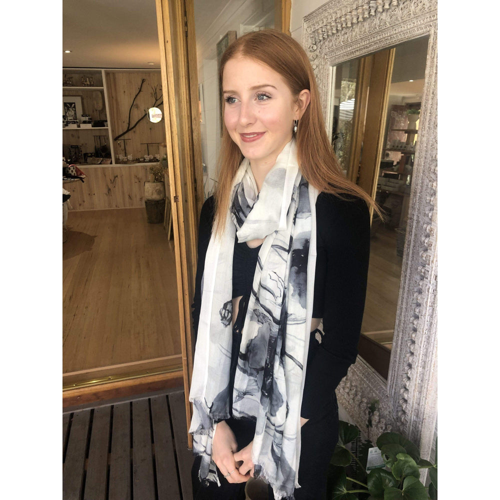 Scarves Australia Luxury Scarves Red Black White Scarf Luxury Floral Bloom Deluxe