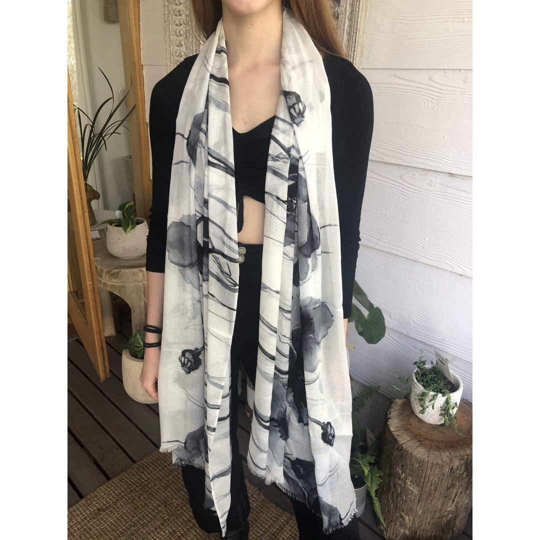 Scarves Australia Luxury Scarves Red Black White Scarf Luxury Floral Bloom Deluxe