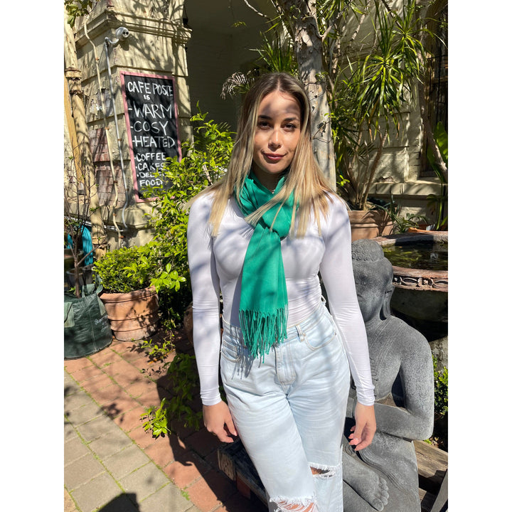 Scarves Australia Scarves & Shawls Green Pashmina Shawl Lightweight