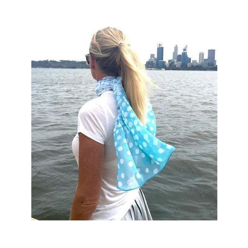 Scarves Australia Silk Scarves Blue Turquoise Scarf with Dots