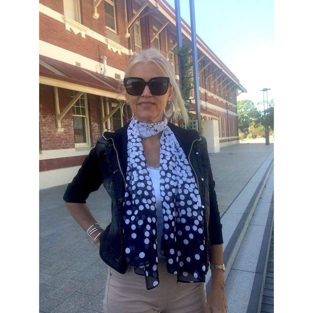 Scarves Australia Silk Scarves Dot Scarf Black White