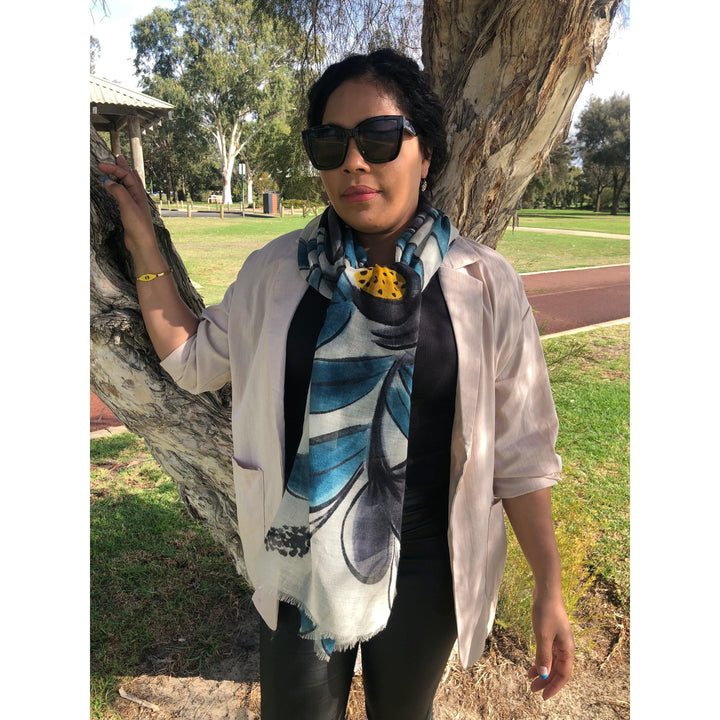 Scarves Australia Teal Scarf Floral Luxury